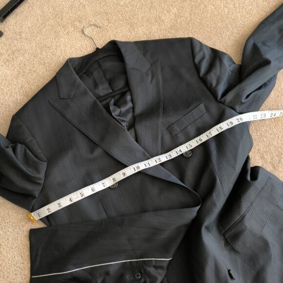 Hugo Boss Vintage Style Wool Pinstriped Al Capone Chicago Retro Blazer 42L - Picture 5 of 11